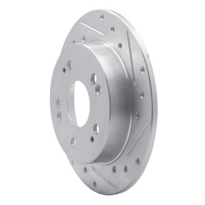 Honda Civic Si Brake Rotor (1) - Rear Right - R1 Concepts - Drilled & Slotted - Silver - `06-`15